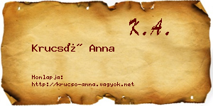 Krucsó Anna névjegykártya